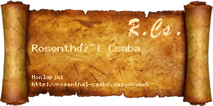 Rosenthál Csaba névjegykártya